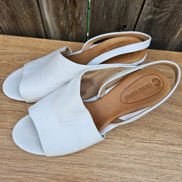 Corso Como Geox Women's White and Brown Wedge Sandals Size 7.5 - Picture 8 of 16